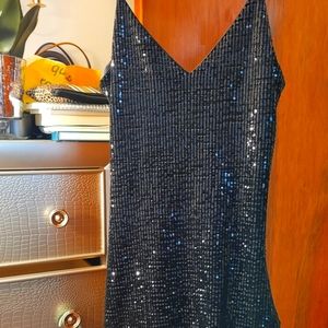 Akira black sequence dress